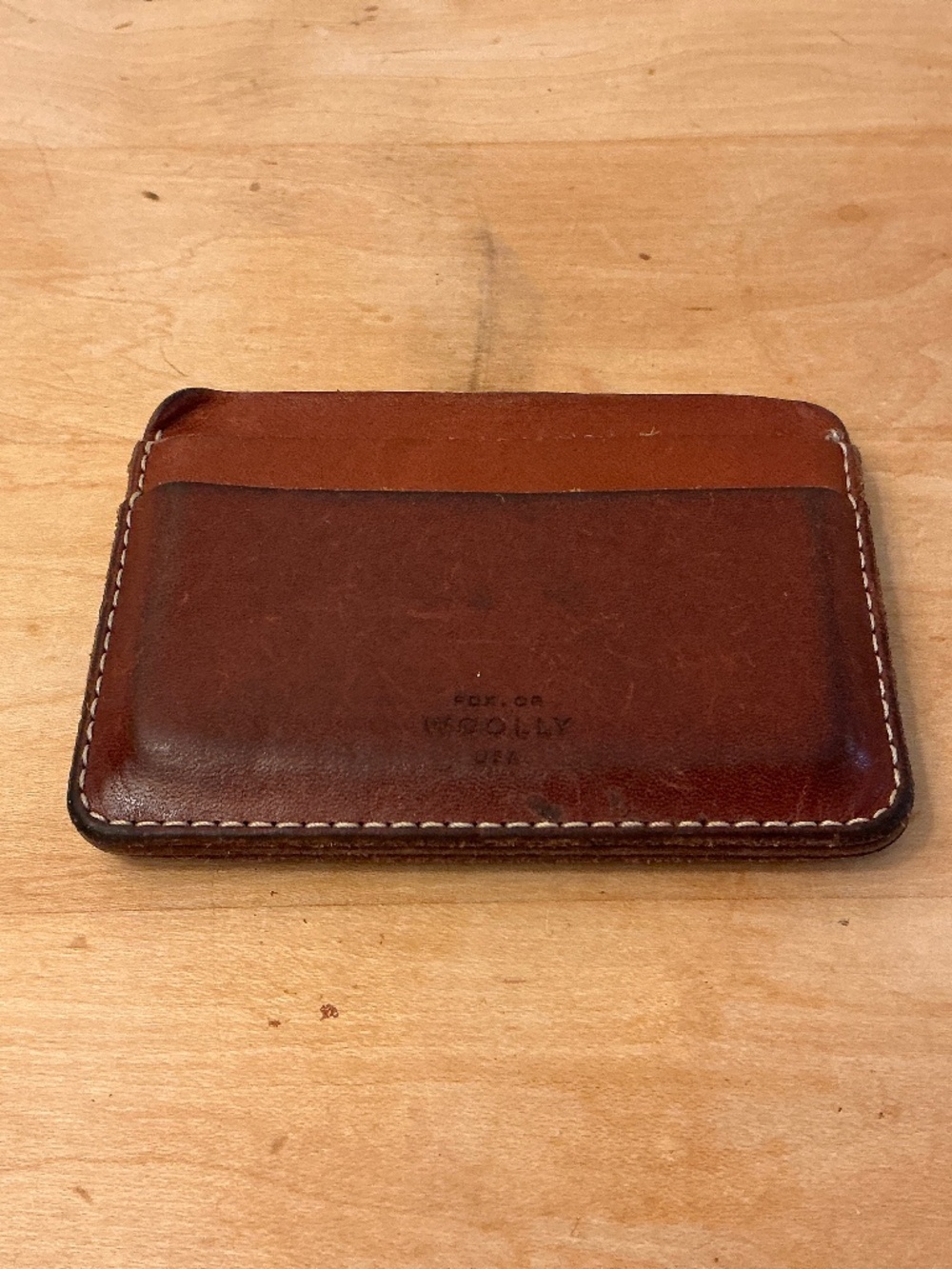 Woolly PDX. OR USA Handmade Leather Card Wallet